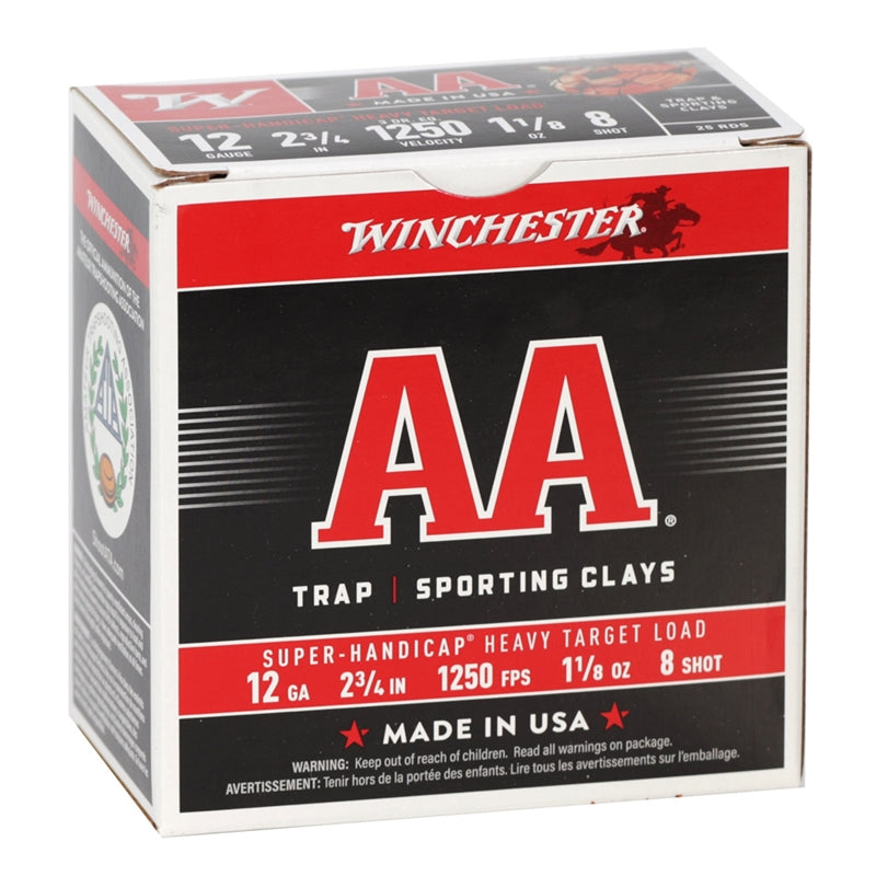 Winchester AA Super Handicap 12 Gauge Ammo 2 3/4"-1 1/8oz. #8 Shot