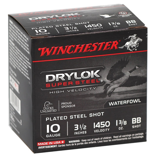 Winchester Drylock 10 Gauge Ammo 3.5" 1-3/8oz BB Steel Shot