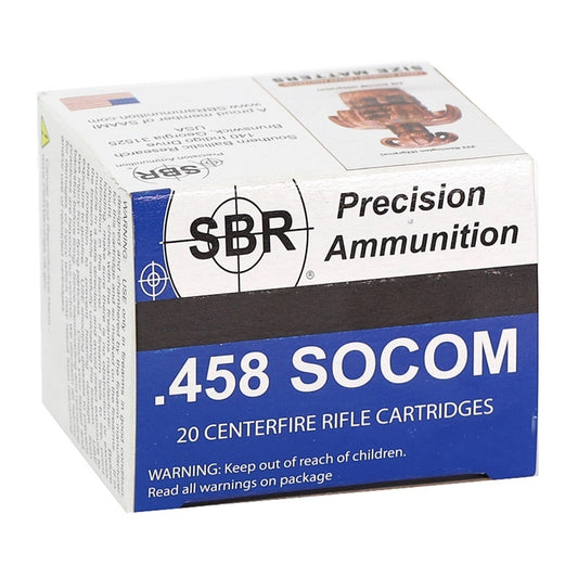 SBR LaserMatch Tracer 458 SOCOM Ammo 350 Grain Full Metal Jacket ERVT