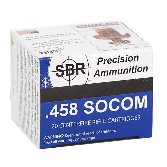 SBR LaserMatch Tracer 458 SOCOM Ammo 350 Grain Full Metal Jacket SRVT