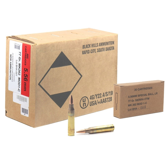 Black Hills 5.56mm MK262 Mod 1 Ammo MOD 1 - C 77 Grain OTM