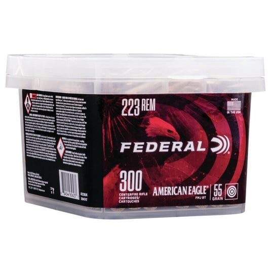 Federal American Eagle 223 Remington Ammo 55 Grain Full Metal Jacket 300 Rounds Bucket