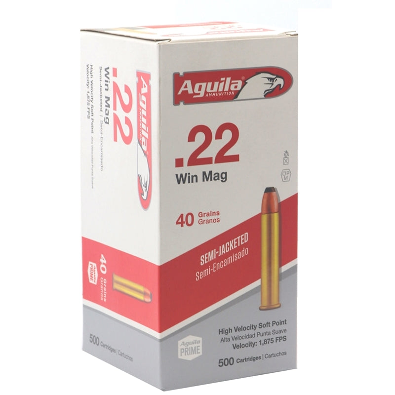 Aguila Prime 22 WMR Ammo 40 Grain Semi-Jacketed Soft Point