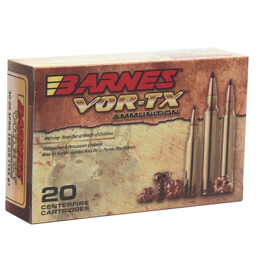 Barnes VOR-TX 30-06 Springfield Ammo 168 Grain TTSX Polymer Tipped Spitzer Boat Tail Lead-Free