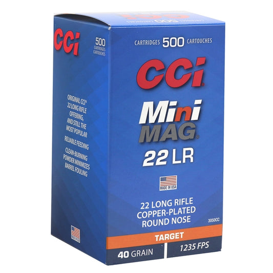 CCI Mini-Mag 22 Long Rifle Ammo 40 Grain Copper Plated Round Nose - Target Sports Exclusive