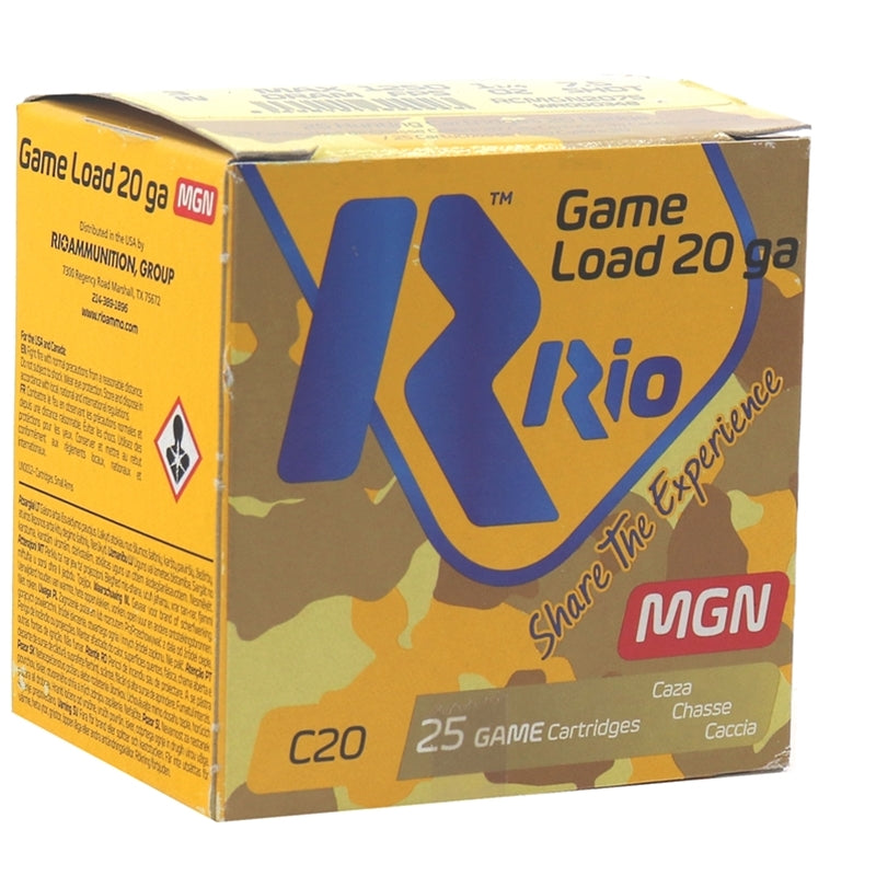 Rio Small Game Load 20 Gauge Ammo 3" 1-1/4 oz #7.5 Max Dram Lead Shot 250 Rounds