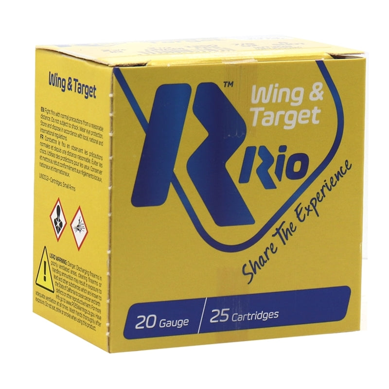 Rio Wing & Target 20 Gauge Ammo 2-3/4" 7/8 oz #8 Dram Shot 250 Rounds