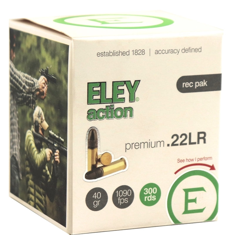 Eley Action Premium 22 Long Rifle Ammo 40 Grain Lead Round Nose