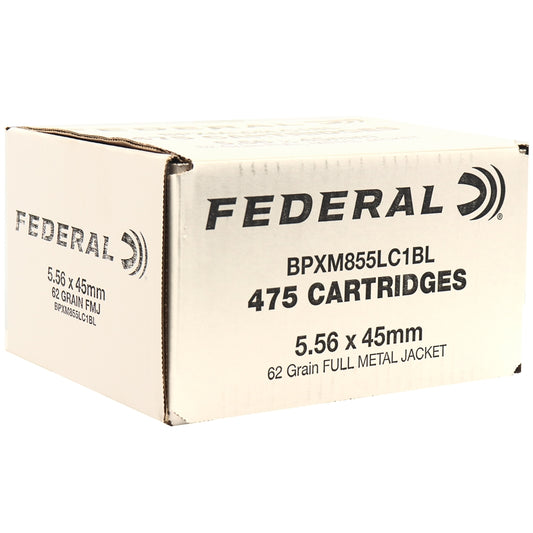 Federal 5.56mm NATO XM855 Ammo 62 Grain FMJ Green Tip Bulk 475 Rounds