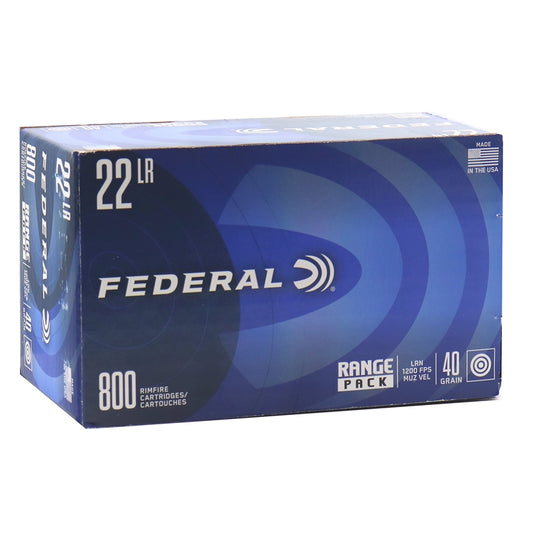 Federal 22 Long Rifle Ammo 40 Grain Lead Round Nose Range Pack 800 Rounds