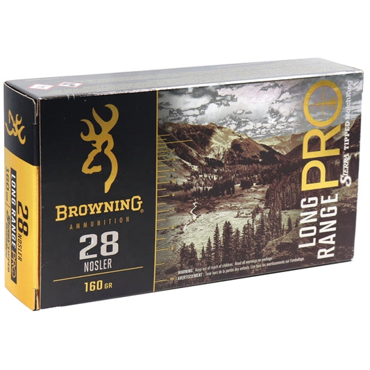 Browning Long Range Pro 28 Nosler Ammo 160 Grain Sierra Matchking