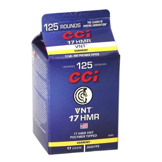 CCI 17 HMR Ammo 17 Grain VNT Polymer Tipped