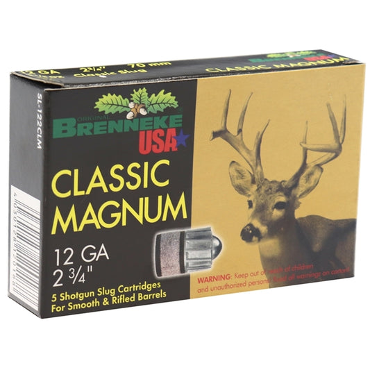 Brenneke USA Classic Magnum 12 Gauge Ammo 2-3/4" 1-1/8 oz Lead Slug