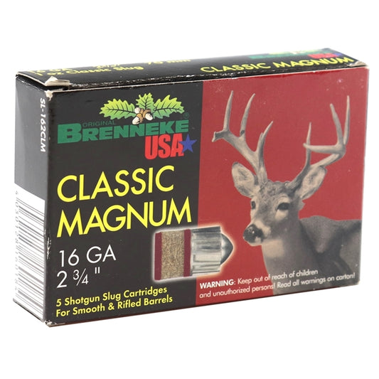 Brenneke USA Classic Magnum 16 Gauge Ammo 2-3/4" 1 oz Lead Rifled Slug