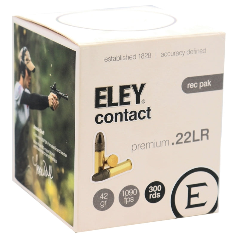 Eley Contact Semi-Auto 22 Long Rifle Ammo Subsonic 42 Grain Lead Round Nose