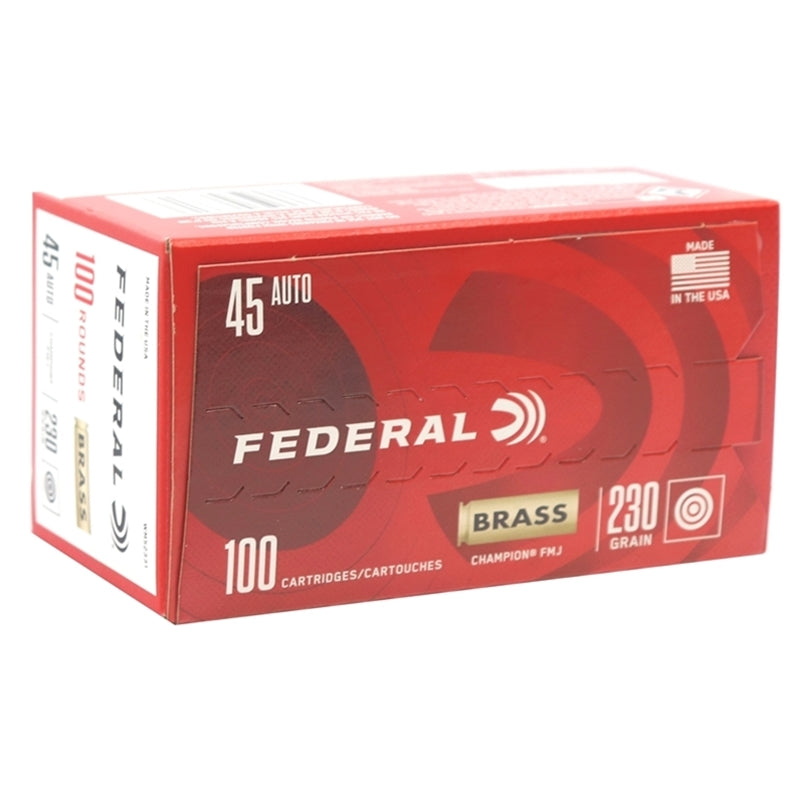 Federal Champion 45 ACP AUTO Ammo 230 Grain Full Metal Jacket 100 Rounds