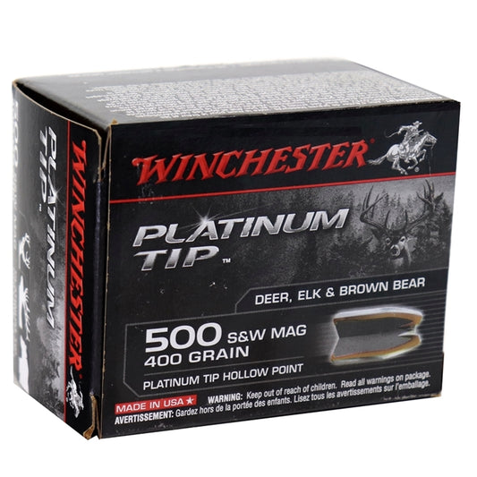 Winchester Platinum Tip 500 S&W Magnum 400 Grain Jacketed Hollow Point