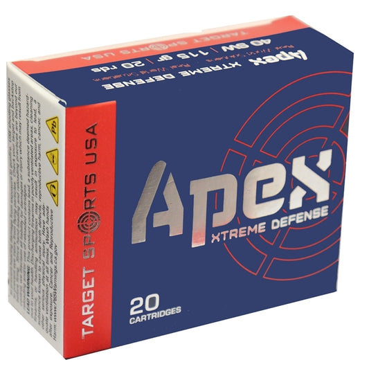 Target Sports USA APEX 40 S&W Ammo 115 Grain Xtreme Defense