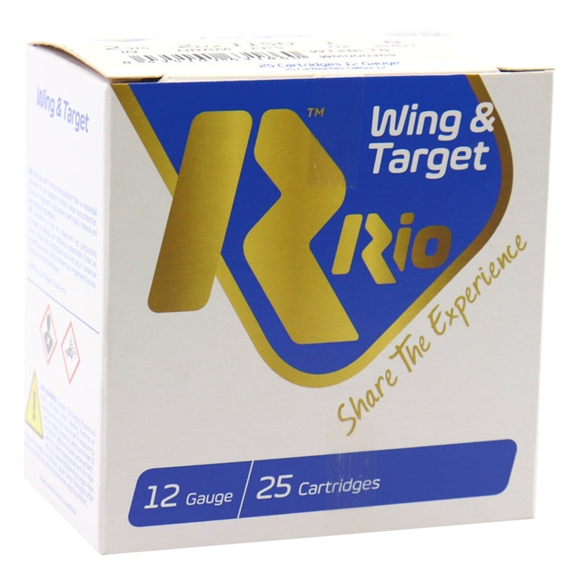 Rio Wing & Target Light Recoil 12 Gauge Ammo 2-3/4" 1oz #8 Shot 250 Rounds