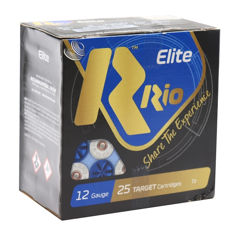 Rio Elite Target 12 Gauge Ammo 2 3/4" 1 1/8oz #9 Shot High Velocity 250 Rounds