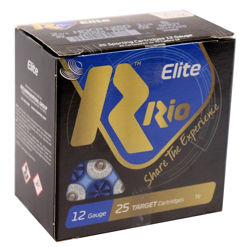 Rio Elite Target 12 Gauge Ammo 2 3/4" 1 1/8 oz #8 Shot High Velocity 250 Rounds