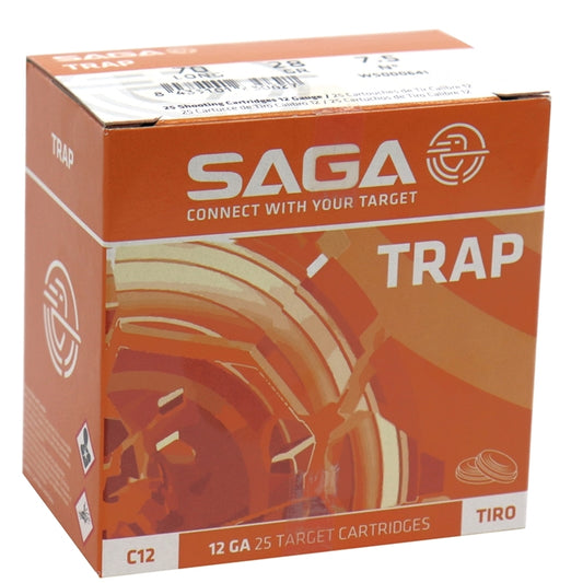 Saga Trap 12 Gauge Ammo 2 3/4" 1 oz #7.5 Shot 250 Rounds