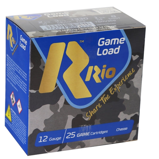 Rio Game Load 12 Gauge Ammo 2 3/4" 1 1/4 oz #8 Shot 250 Round Case