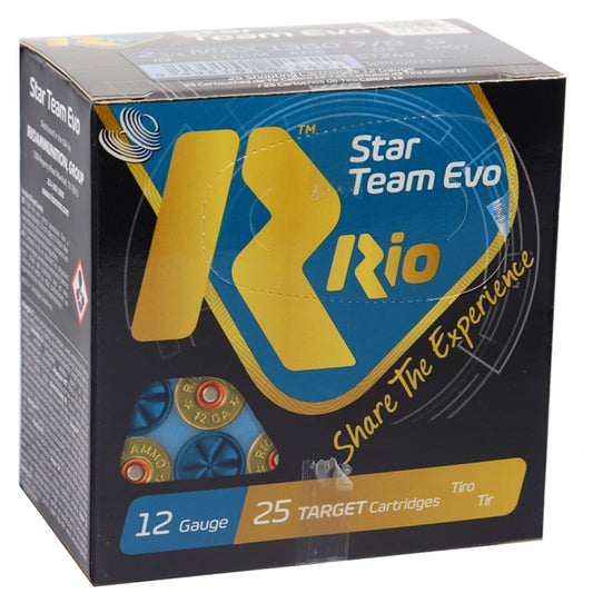 Rio Star Team Evo 12 Gauge Ammo 2 3/4" MAX dram 7/8 oz #9 Shot 250 Rounds