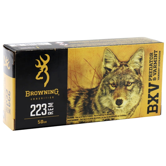 Browning BXV 223 Remington Ammo 50 Grain Varmint Expansion Polymer Tip