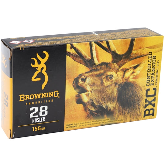 Browning BXC Controlled Expansion 28 Nosler Ammo 155 Grain Terminal Tip