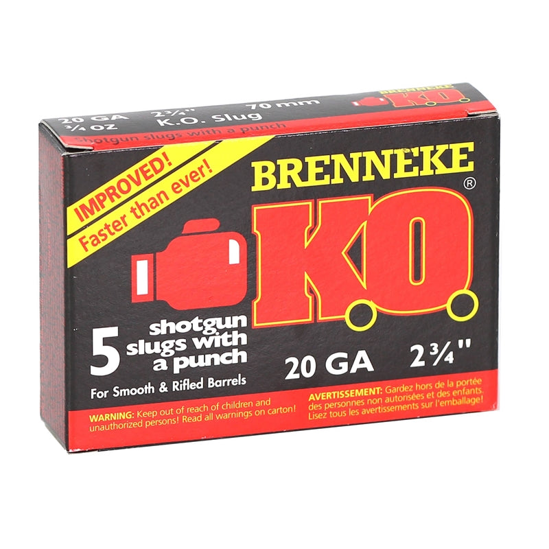 Brenneke USA 20 Gauge Ammo 2-3/4" 3/4 oz Rifled Slug