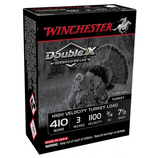 Winchester DoubleX 410 Gauge 3" 3/4 oz #7.5 Shot Highe Velocity Turkey Load