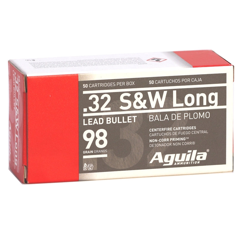 Aguila Pistol 32 S&W Long Ammo 98 Grain Lead Round Nose