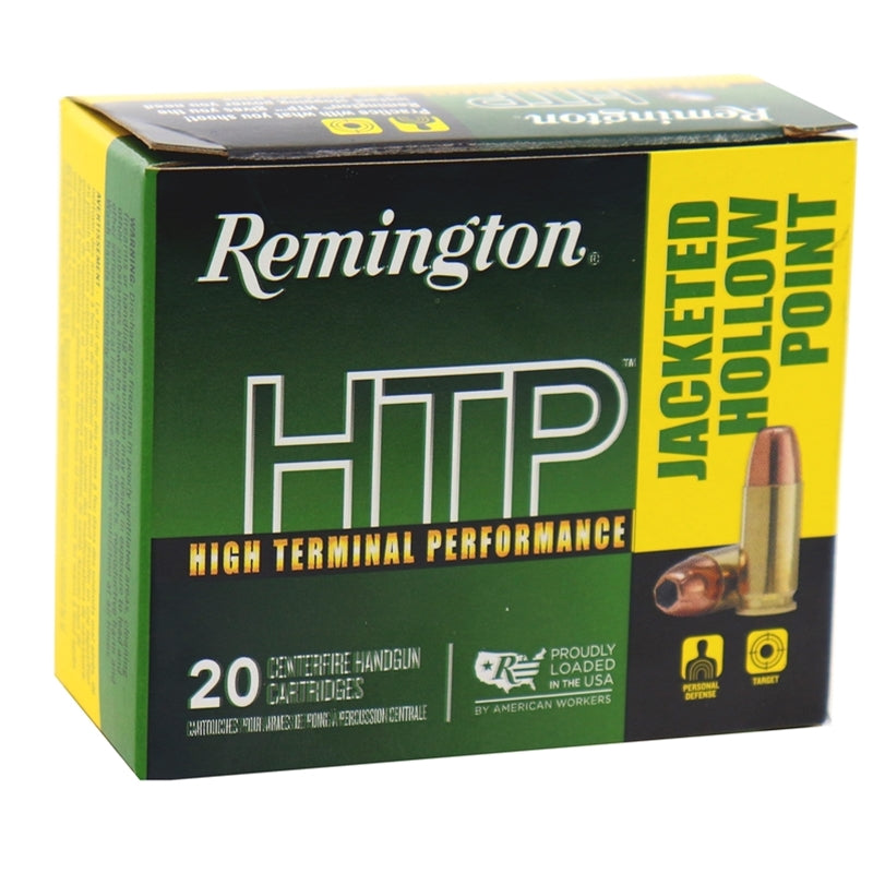 Remington HTP 9mm Luger Ammo 115 Grain Jacketed Hollow Point