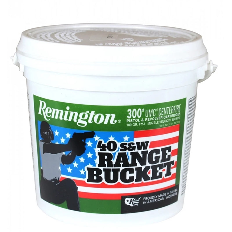 Remington UMC Handgun 40 S&W Ammo 180 Grain FMJ 300 Round Bucket