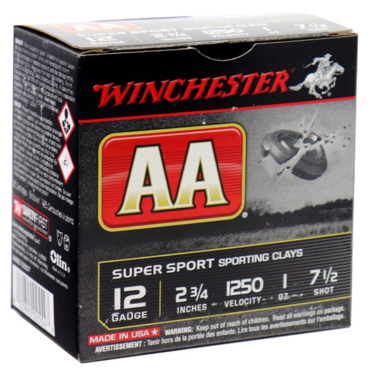 Winchester USA AA Super Sport 12 Gauge Ammo 2 3/4" 1oz. #7.5 Lead Shot 250 Round Case