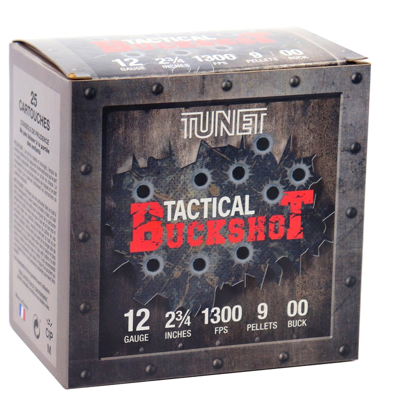 Tunet Tactical 12 Gauge Ammo 2-3/4" 9 Pellets 00 Buckshot