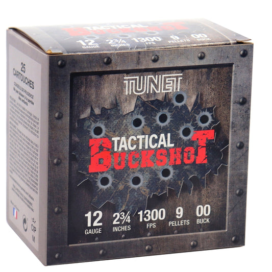 Tunet Tactical 12 Gauge Ammo 2-3/4" 9 Pellets 00 Buckshot