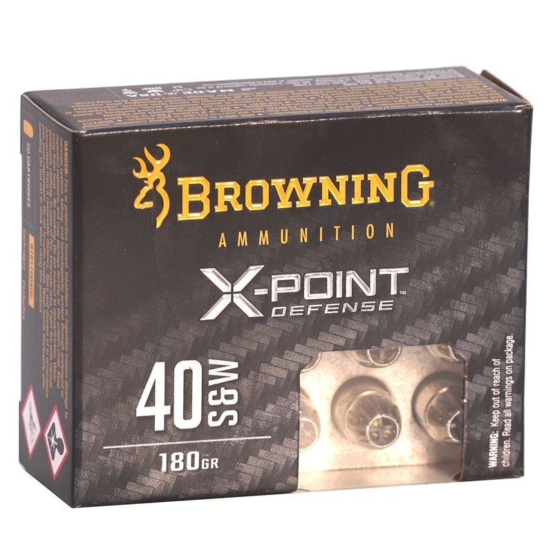 Browning X-Point Defense 40 S&W Ammo 180 Grain Hollow Point