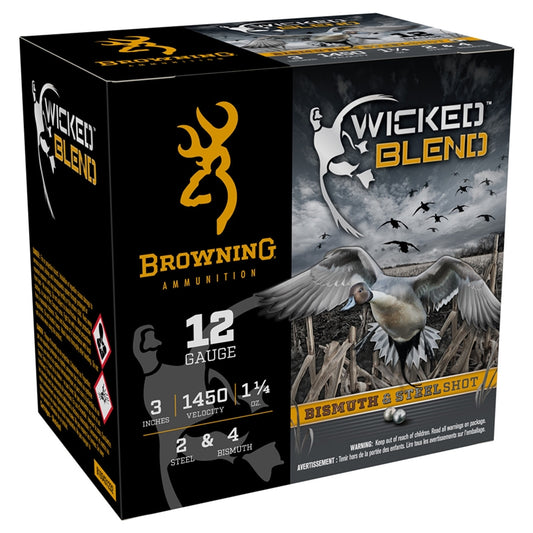 Browning Wicked Blend 12 Gauge Ammo 3" 1-1/4oz. #2 Steel & #4 Bismuth Shot Blend