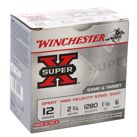 Winchester X-pert Game & Target 12 Gauge 2 3/4" 1 1/8 oz. Steel #6 Shot