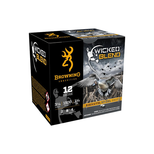 Browning Wicked Blend 12 Gauge Ammo 3 1/2  1 1/2 oz #2 & #4 Bismuth Shot Blend