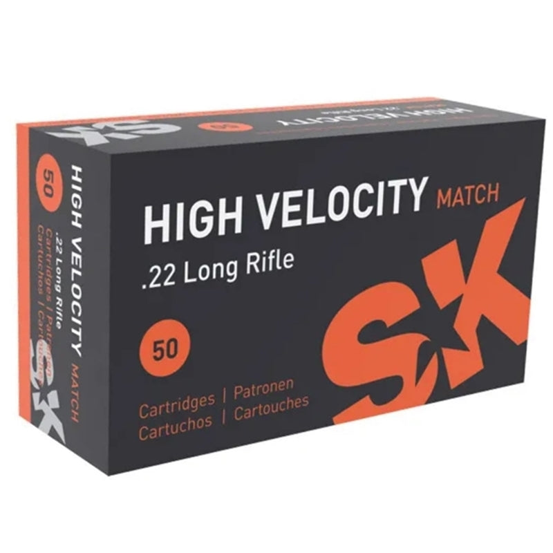 SK High Velocity Match 22 Long Rifle Ammo 40 Grain Lead Round Nose