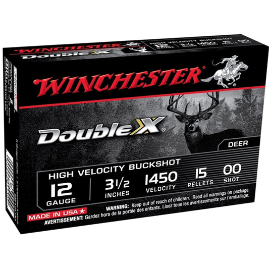 Winchester Double X 12 Gauge Ammo 3 1/2" 00 High Velocity Buckshot 15 Pellets