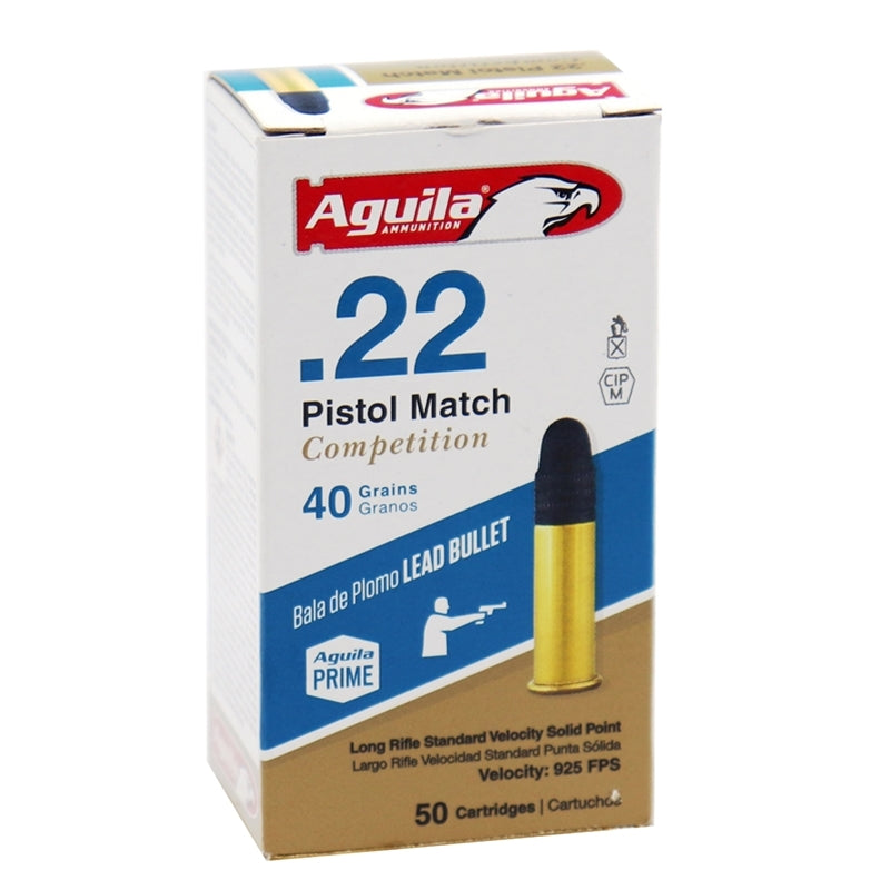 Aguila Pistol Match Competition 22 Long Rifle Ammo 40 Grain LRN