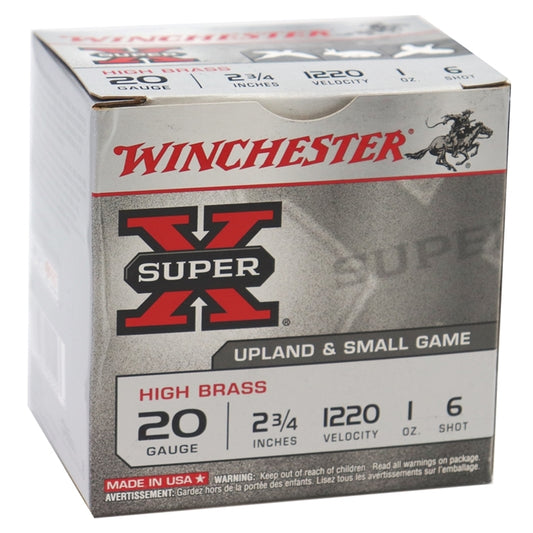 Winchester Super-X 20 Gauge 2 3/4" 1 oz. #6 Shot Lead 250 Round Case