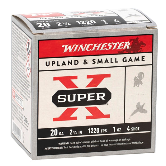 Winchester Super-X 20 Gauge 2 3/4" 1oz. #4 Shot 250 Round Case