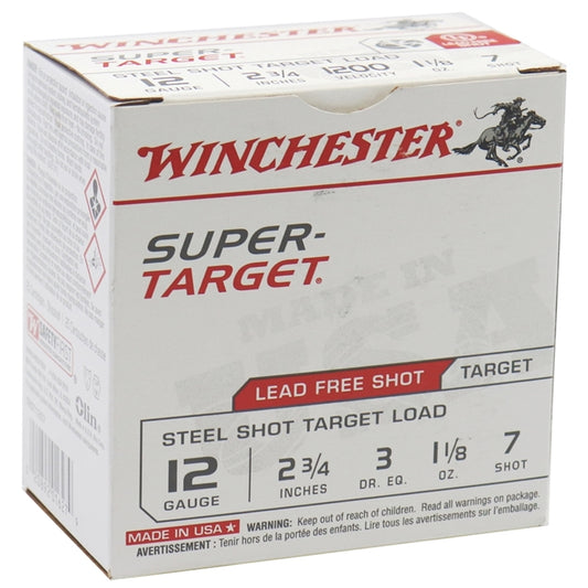 Winchester Super-Target 12 Gauge Ammo 2-3/4" 1-1/8 oz #7 Steel Shot