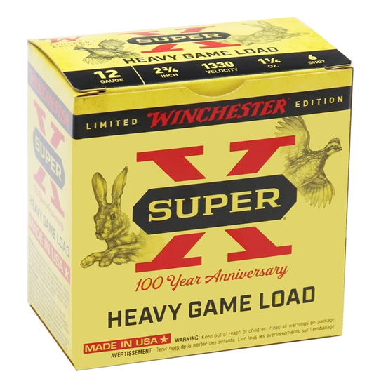 Winchester Super-X Heavy Game Load 12 Gauge Ammo 2 3/4" 1 1/4oz. #6 Shot 100 Year Anniversary