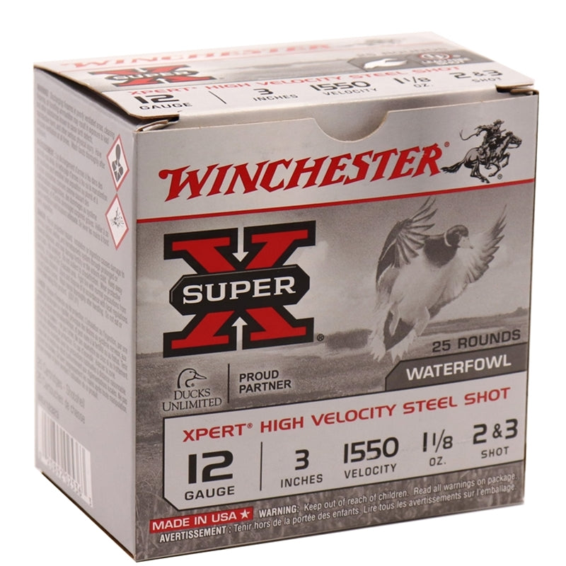 Winchester X-pert Waterfowl 12 Gauge Ammo 3" 1 1/8 oz 2 & 3 Shot 250 Rounds